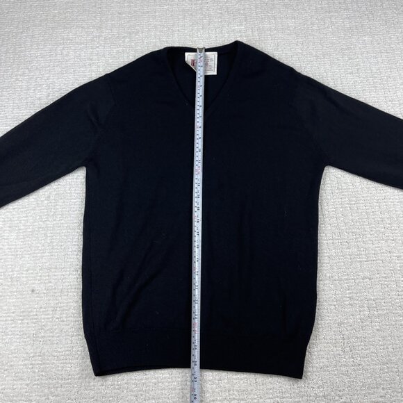 VTG Black Wool V-neck Pullover Sweater Jack Fraser Men 38  97cm Made in England - Picture 10 of 16